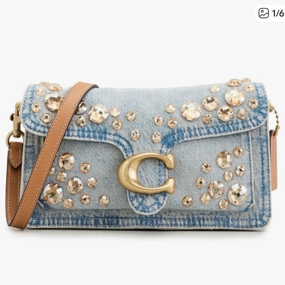 Coach Handbags - Coach Denim Crystal Tabby 26